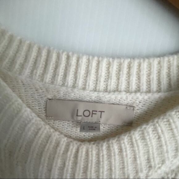 Loft Crewneck cream sweater wool alpaca blend super soft - Picture 5 of 7